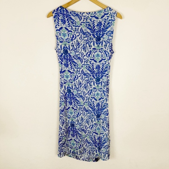 Tory Burch Blue Printed silk jersey Midi dress - Picture 3 of 11